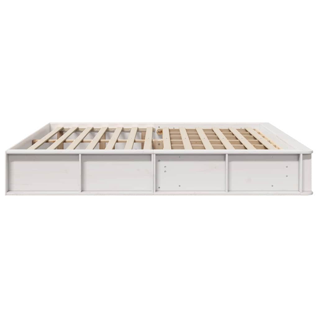 Bed Frame White 180 x 200 cm Solid Pine Wood