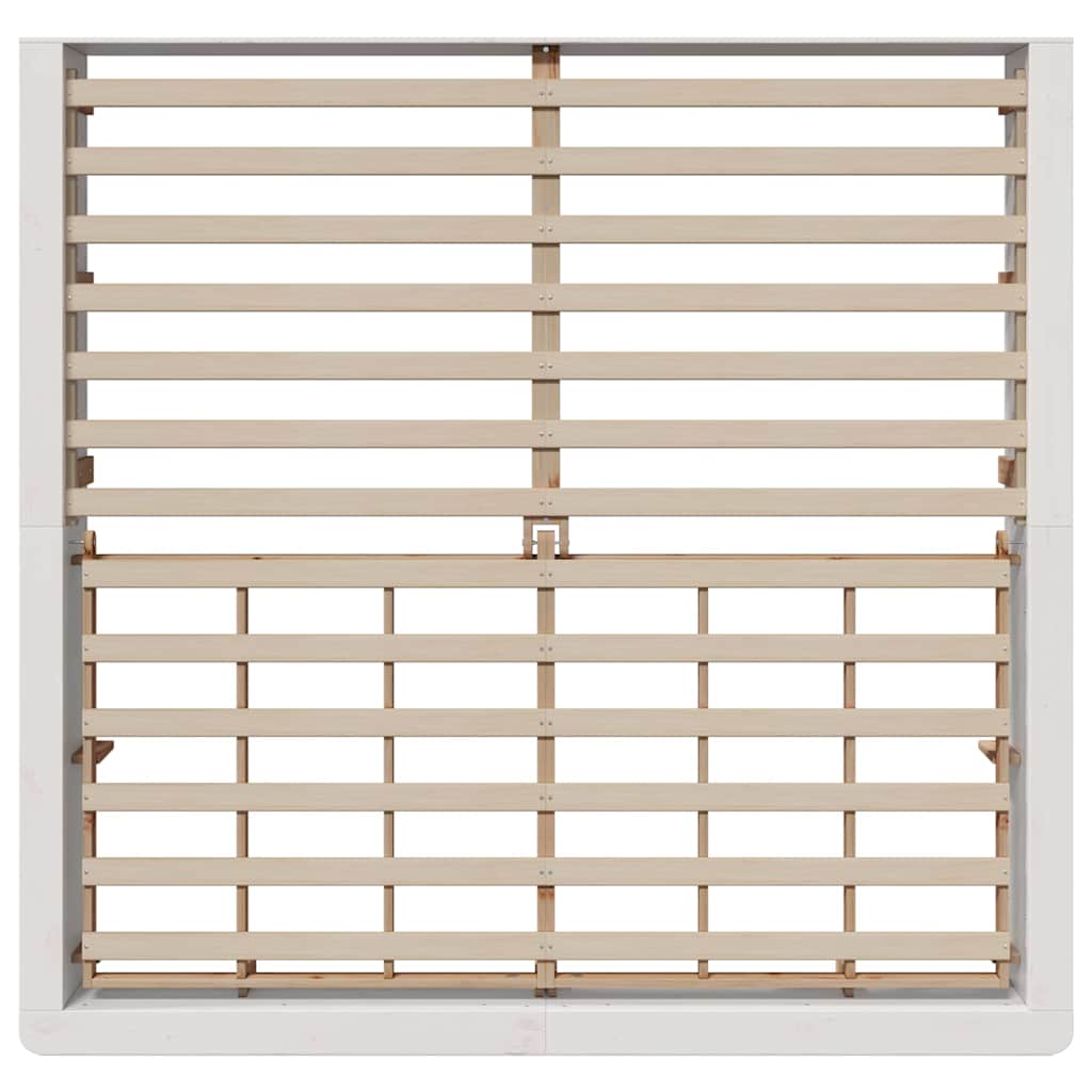 Bed Frame White 180 x 200 cm Solid Pine Wood