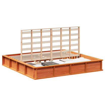 Bed Frame Wax Brown 180 x 200 cm Solid Pine Wood