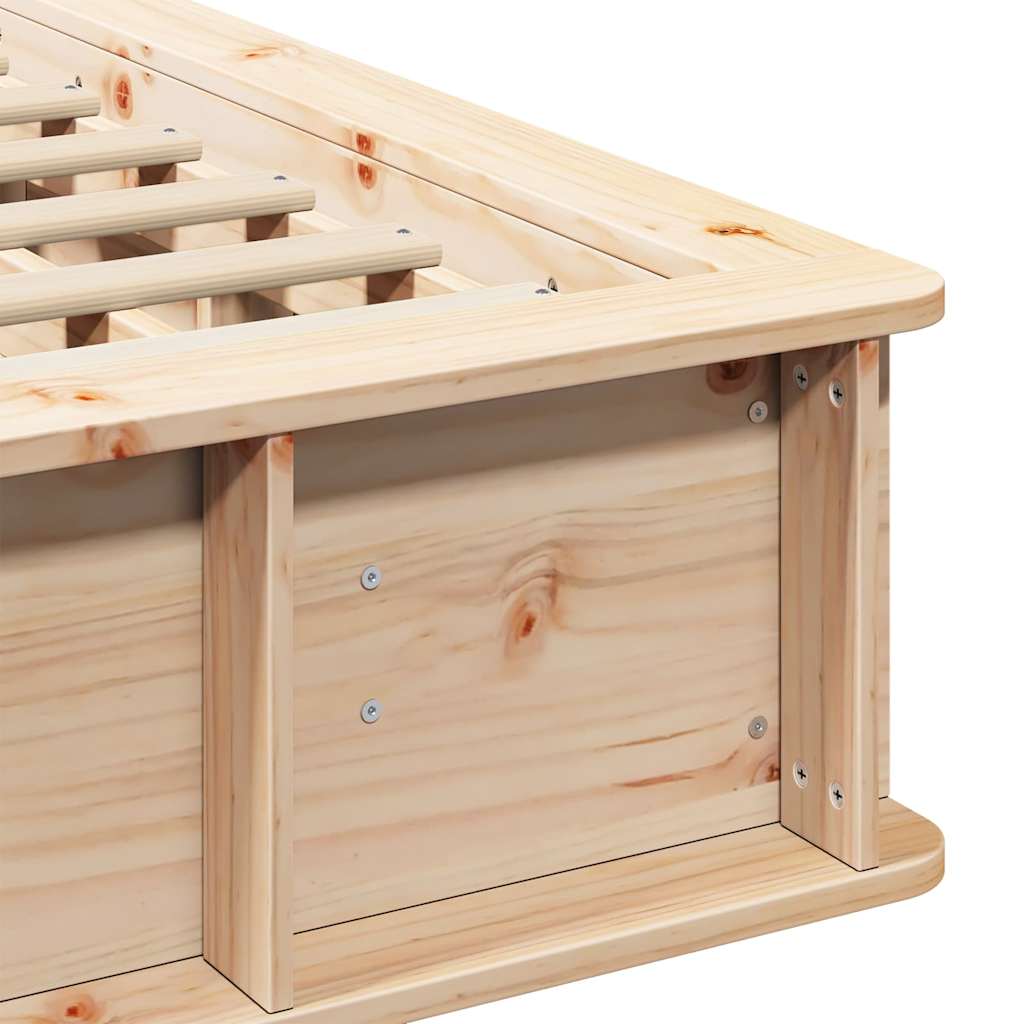 Bed Frame Brown 160 x 200 cm Solid Pine Wood