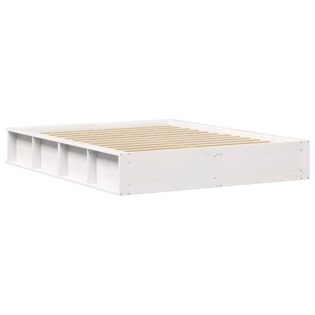 Bed Frame White 160 x 200 cm Solid Pine Wood