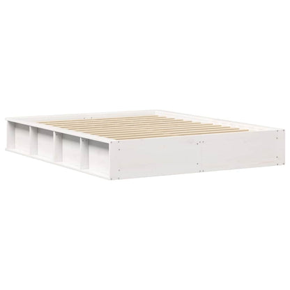 Bed Frame White 160 x 200 cm Solid Pine Wood