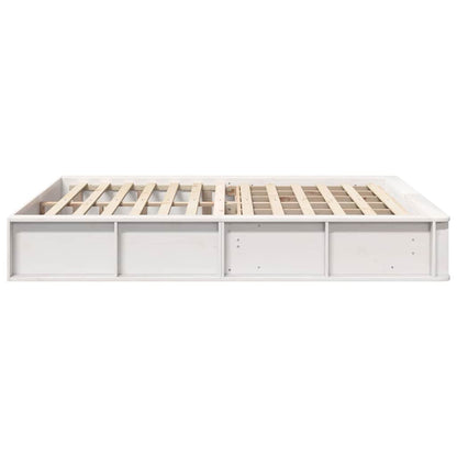 Bed Frame White 160 x 200 cm Solid Pine Wood