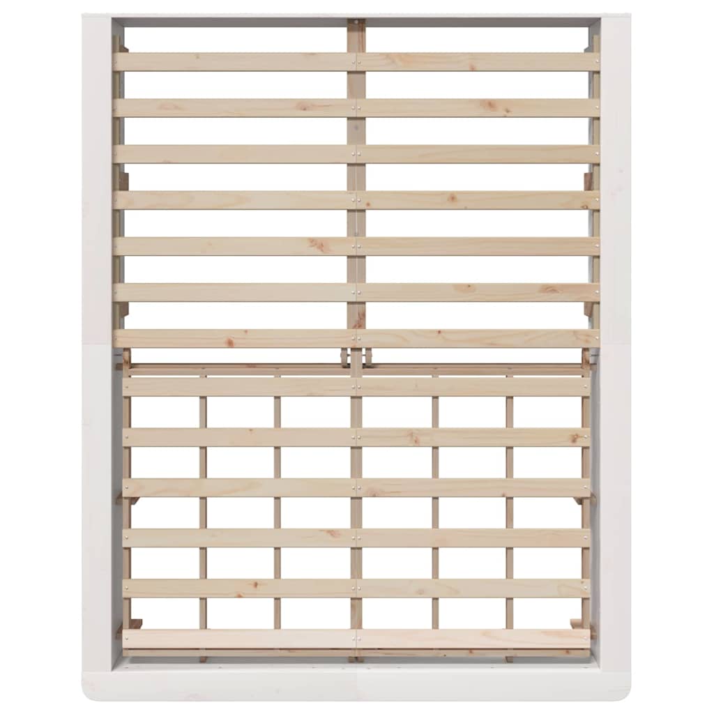 Bed Frame White 160 x 200 cm Solid Pine Wood