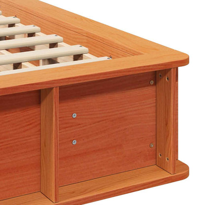 Bed Frame Wax Brown 160 x 200 cm Solid Pine Wood