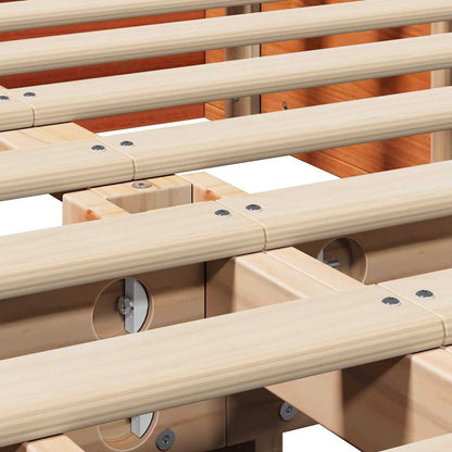 Bed Frame Wax Brown 160 x 200 cm Solid Pine Wood