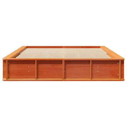 Bed Frame Wax Brown 160 x 200 cm Solid Pine Wood