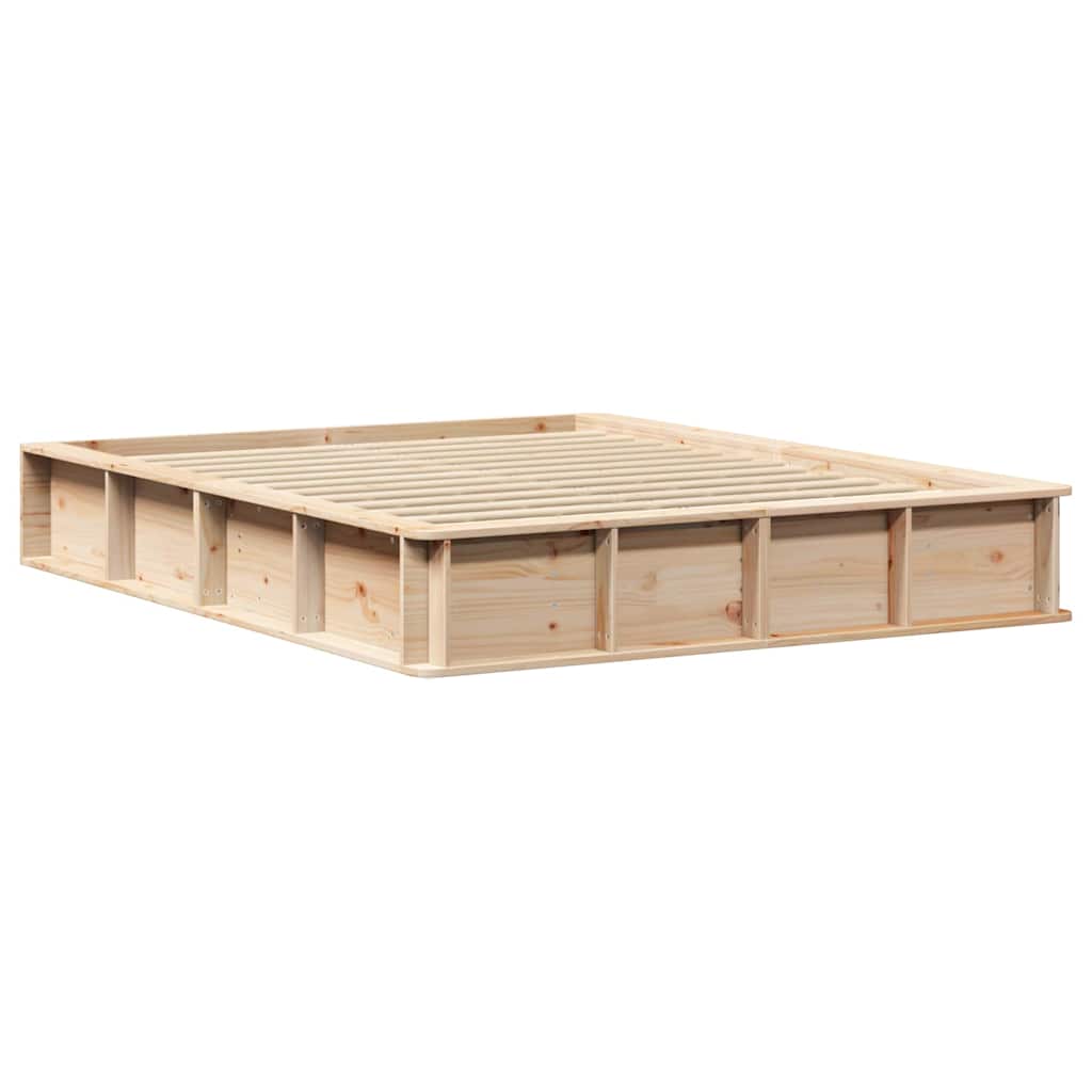 Bed Frame Brown 150 x 200 cm Solid Pine Wood