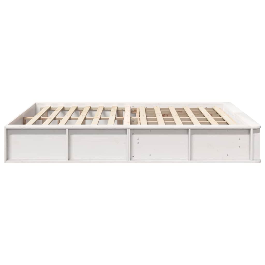 Bed Frame White 150 x 200 cm Solid Pine Wood