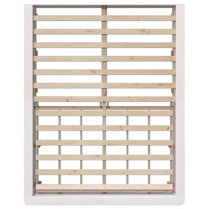 Bed Frame White 150 x 200 cm Solid Pine Wood