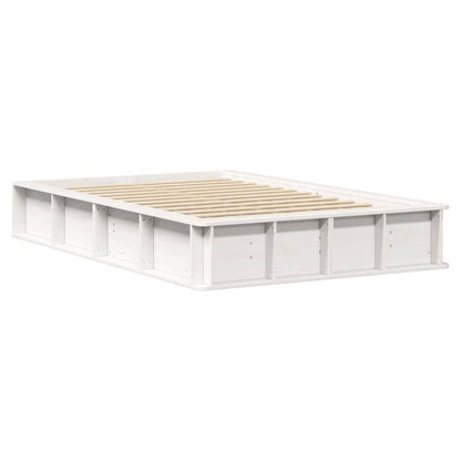 Bed Frame White 140 x 200 cm Solid Pine Wood