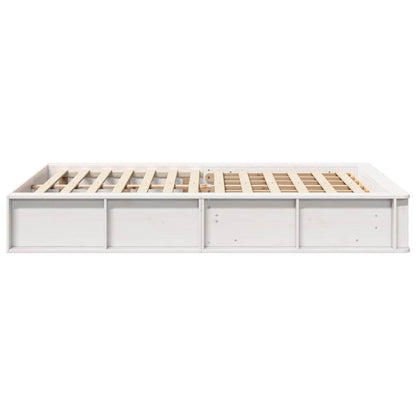 Bed Frame White 140 x 200 cm Solid Pine Wood