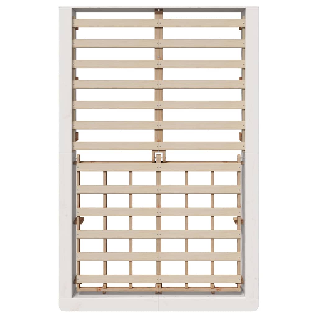 Bed Frame White 140 x 200 cm Solid Pine Wood