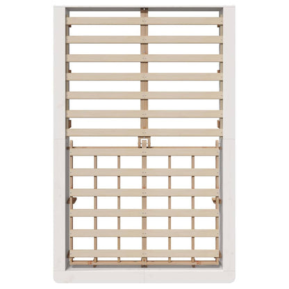 Bed Frame White 140 x 200 cm Solid Pine Wood