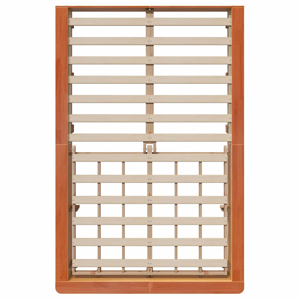 Bed Frame Wax Brown 140 x 200 cm Solid Pine Wood