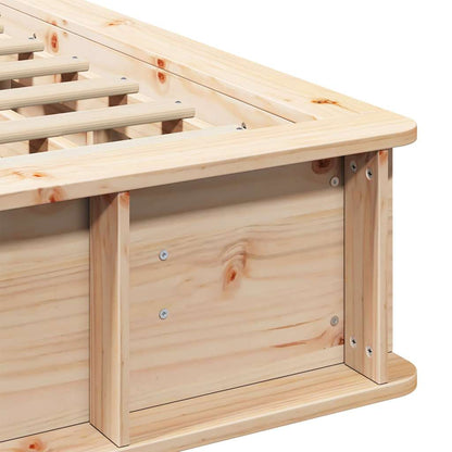 Bed Frame Brown 120 x 200 cm Solid Pine Wood