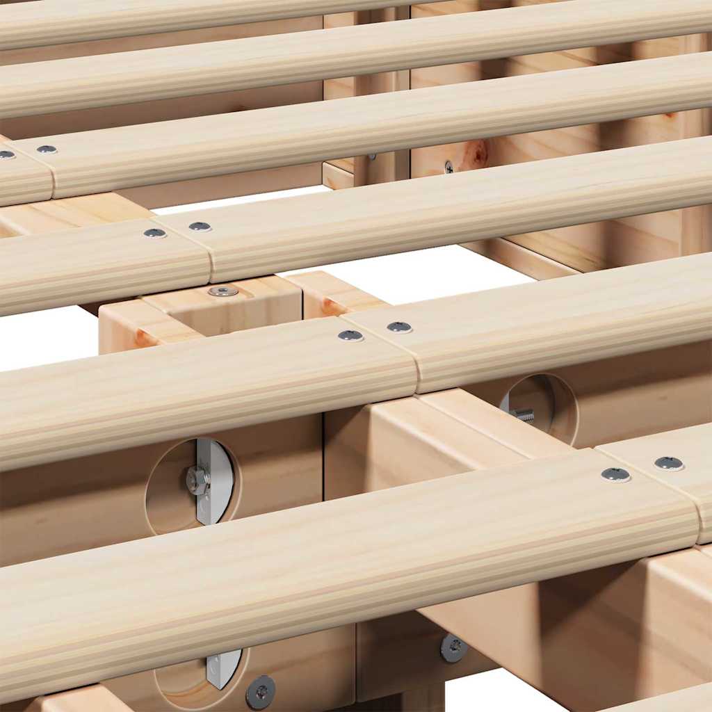 Bed Frame Brown 120 x 200 cm Solid Pine Wood