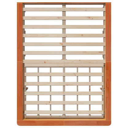 Bed Frame Wax Brown 140 x 190 cm Solid Pine Wood