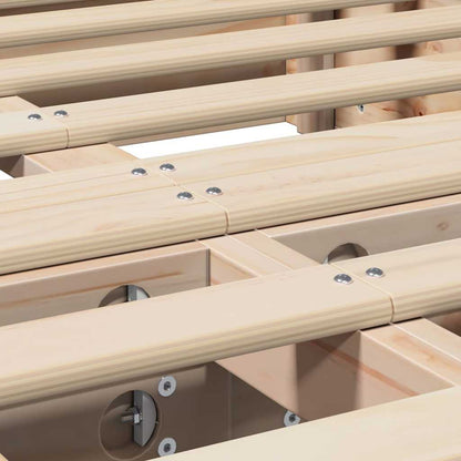 Bed Frame Brown 135 x 190 cm Solid Pine Wood