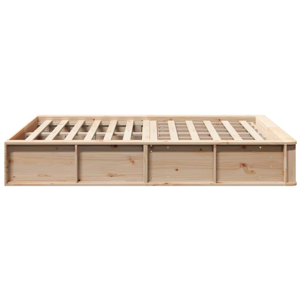 Bed Frame Brown 120 x 190 cm Solid Pine Wood