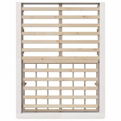 Bed Frame White 120 x 190 cm Solid Pine Wood