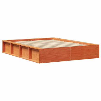 Bed Frame Wax Brown 120 x 190 cm Solid Pine Wood
