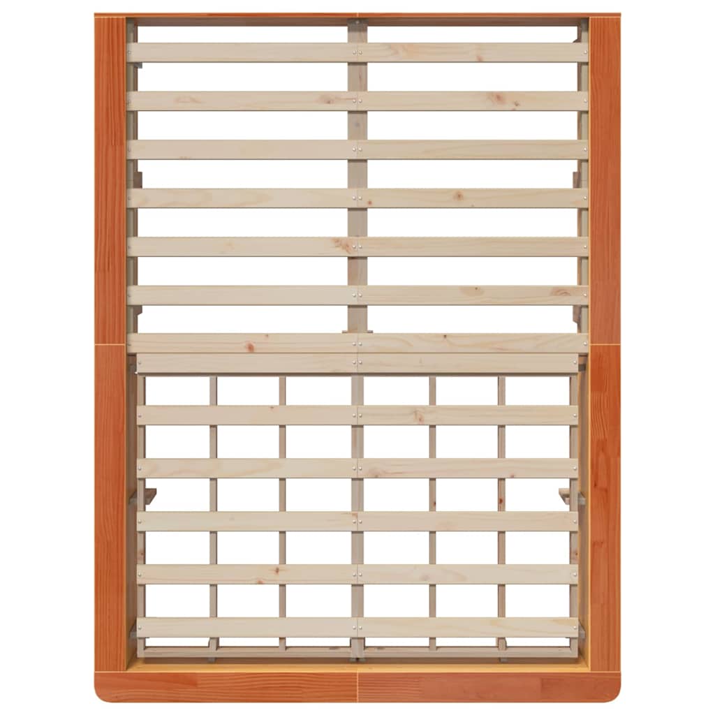 Bed Frame Wax Brown 120 x 190 cm Solid Pine Wood