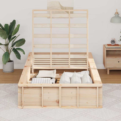 Bed Frame Brown 100 x 200 cm Solid Pine Wood