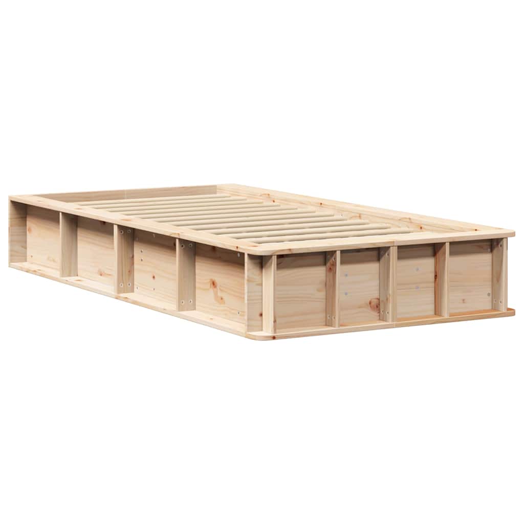 Bed Frame Brown 100 x 200 cm Solid Pine Wood