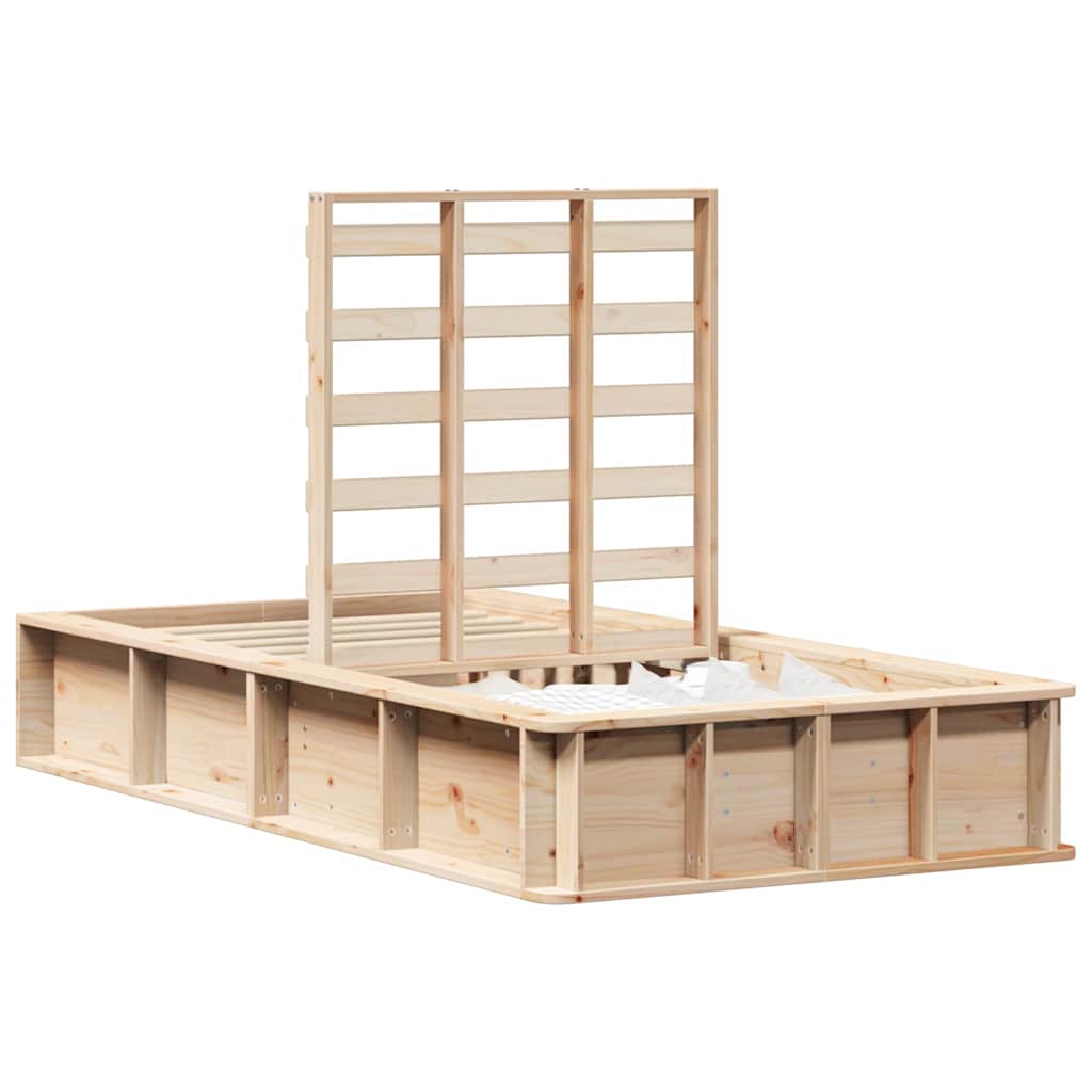 Bed Frame Brown 100 x 200 cm Solid Pine Wood