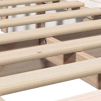 Bed Frame White 100 x 200 cm Solid Pine Wood