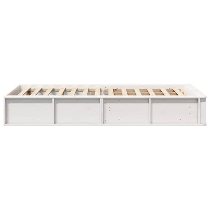 Bed Frame White 100 x 200 cm Solid Pine Wood
