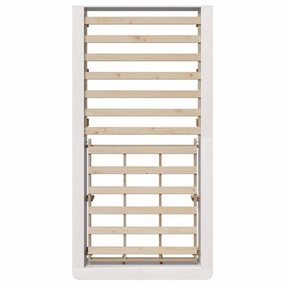 Bed Frame White 100 x 200 cm Solid Pine Wood