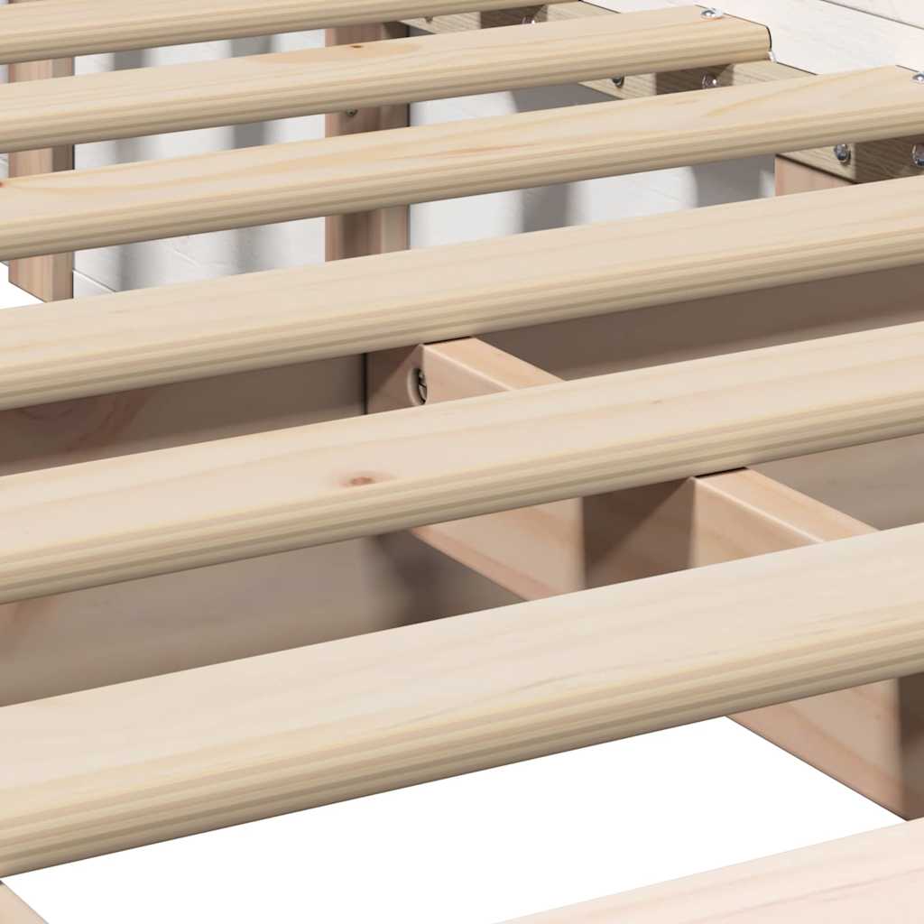 Bed Frame White 90 x 200 cm Solid Pine Wood