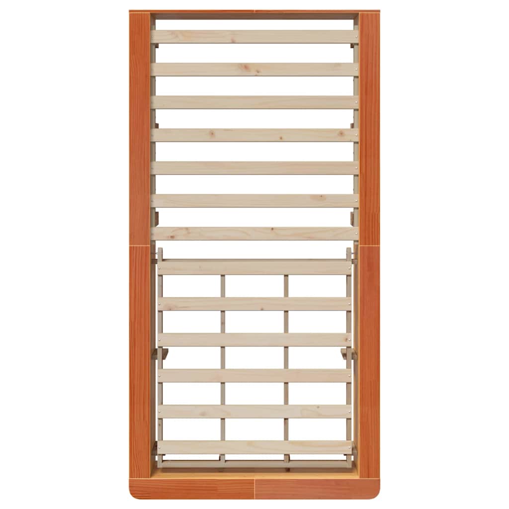 Bed Frame Wax Brown 90 x 200 cm Solid Pine Wood