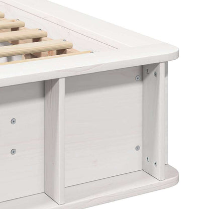 Bed Frame White 80 x 200 cm Solid Pine Wood