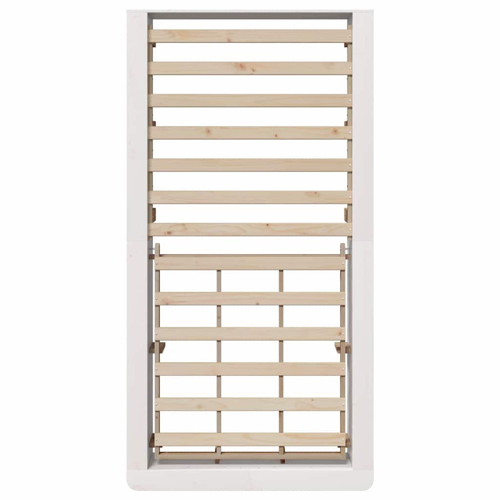 Bed Frame White 80 x 200 cm Solid Pine Wood