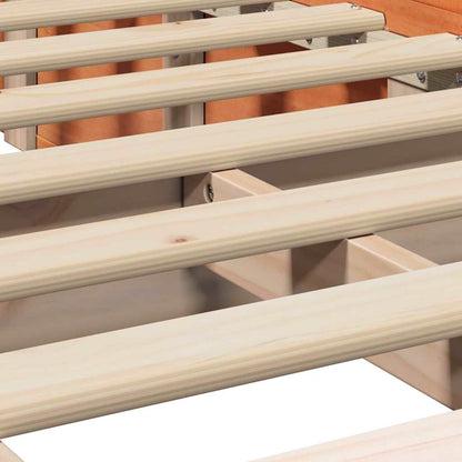 Bed Frame Wax Brown 90 x 190 cm Solid Pine Wood