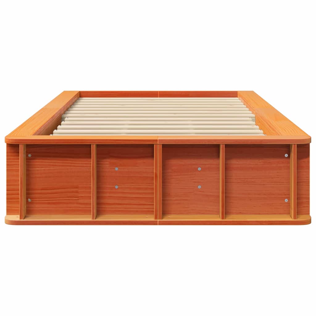 Bed Frame Wax Brown 90 x 190 cm Solid Pine Wood