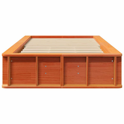 Bed Frame Wax Brown 90 x 190 cm Solid Pine Wood