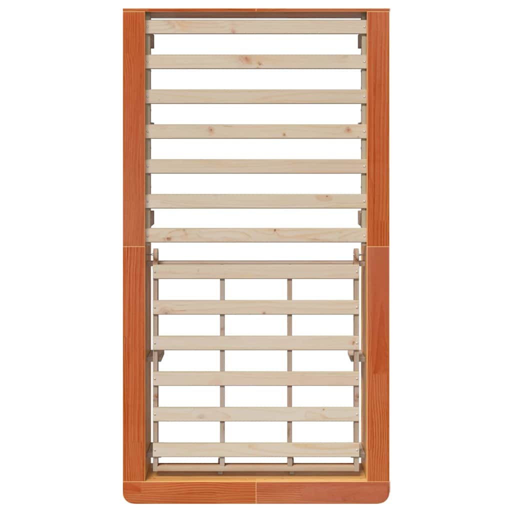 Bed Frame Wax Brown 90 x 190 cm Solid Pine Wood