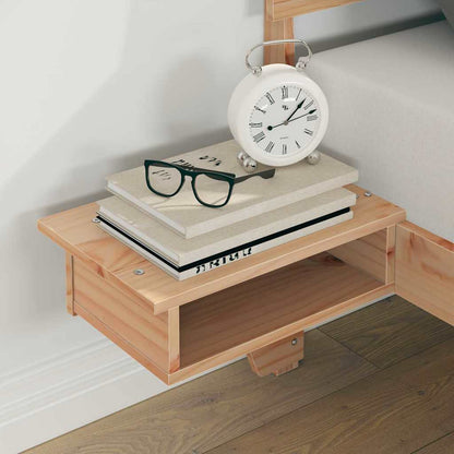 Bed Frame with Headboard Brown Solid pine wood