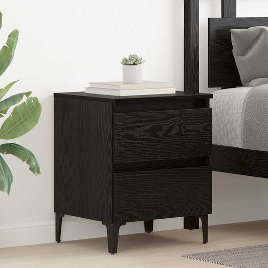 Bedside Cabinet Black oak 40 x 35 x 50 cm Engineered wood