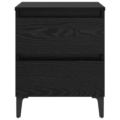Bedside Cabinet 2 pcs Black oak 40 x 35 x 50 cm Engineered wood