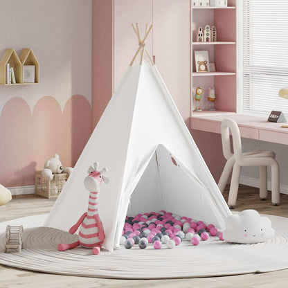 Teepee Tent White 120 x 120 x 150 cm Fabric and Plastic