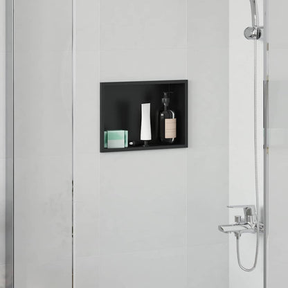 Shower Niche Black 30 x 20 x 9.5 cm Stainless Steel