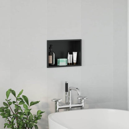 Shower Niche Black 30 x 20 x 9.5 cm Stainless Steel