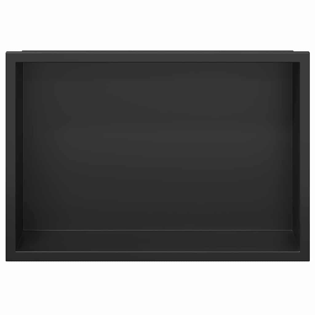 Shower Niche Black 30 x 20 x 9.5 cm Stainless Steel
