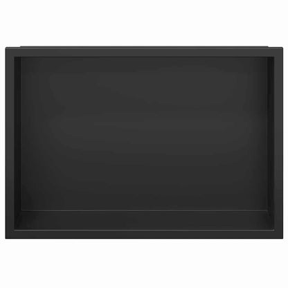 Shower Niche Black 30 x 20 x 9.5 cm Stainless Steel