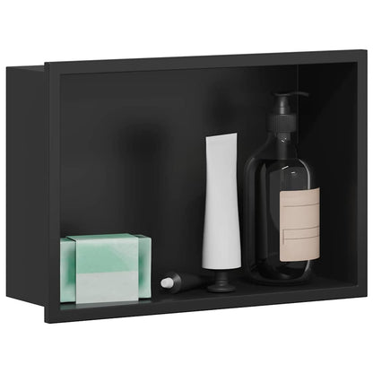 Shower Niche Black 30 x 20 x 9.5 cm Stainless Steel
